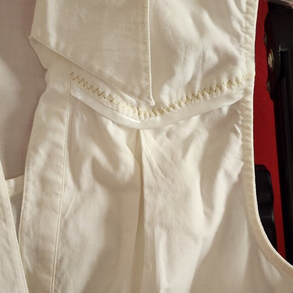 XOXO Y2K White Satin Trim Vintage Style Sleeveless Button Top Women's Size M - Picture 9 of 16